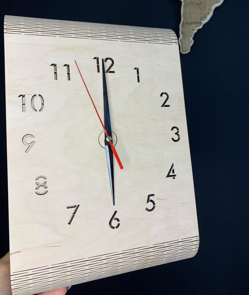 Laser Cut Living Hinge Wooden Table Clock