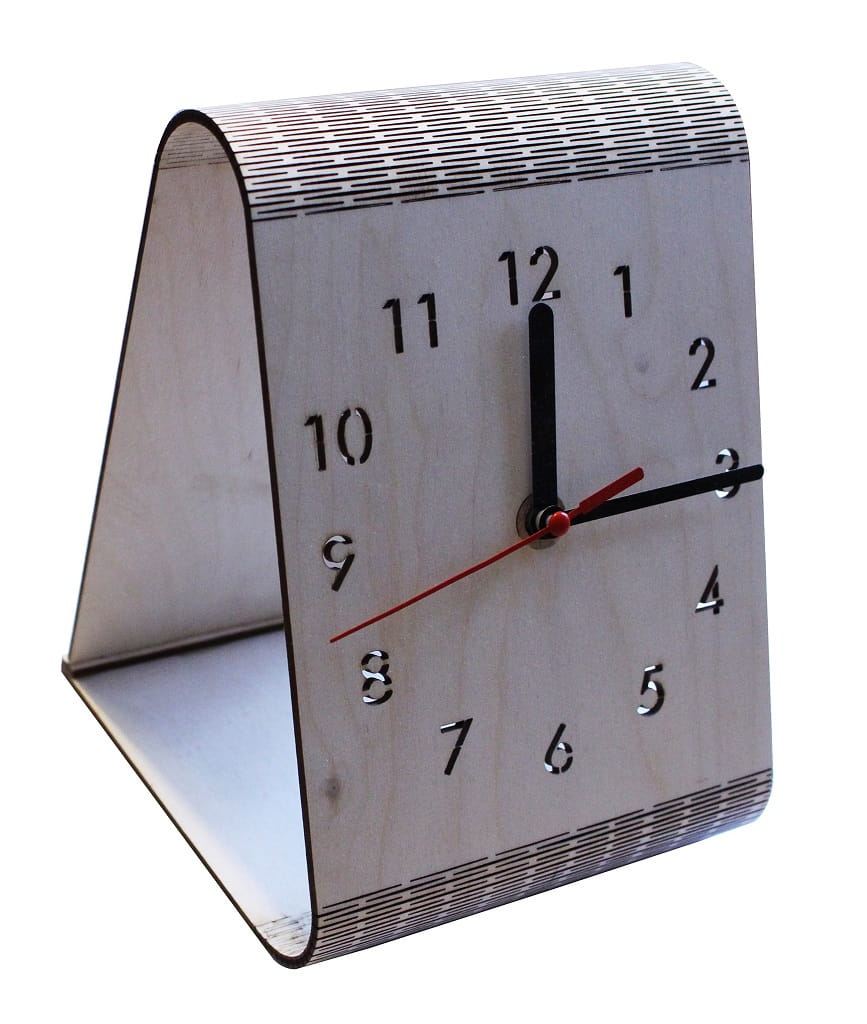 Laser Cut Living Hinge Wooden Table Clock