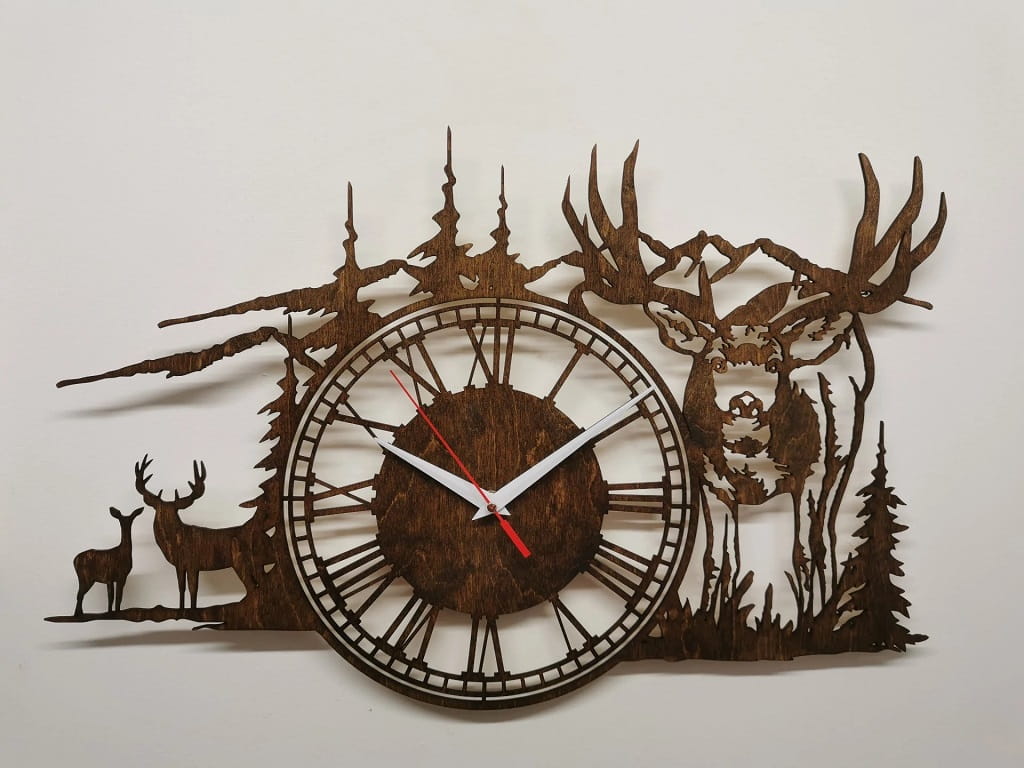 Laser Cut Forest Clock with Roman Numerals