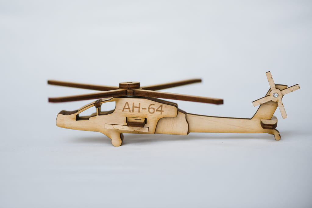 Laser Cut AH 64 Apache Attack Helicopter 3D Puzzle