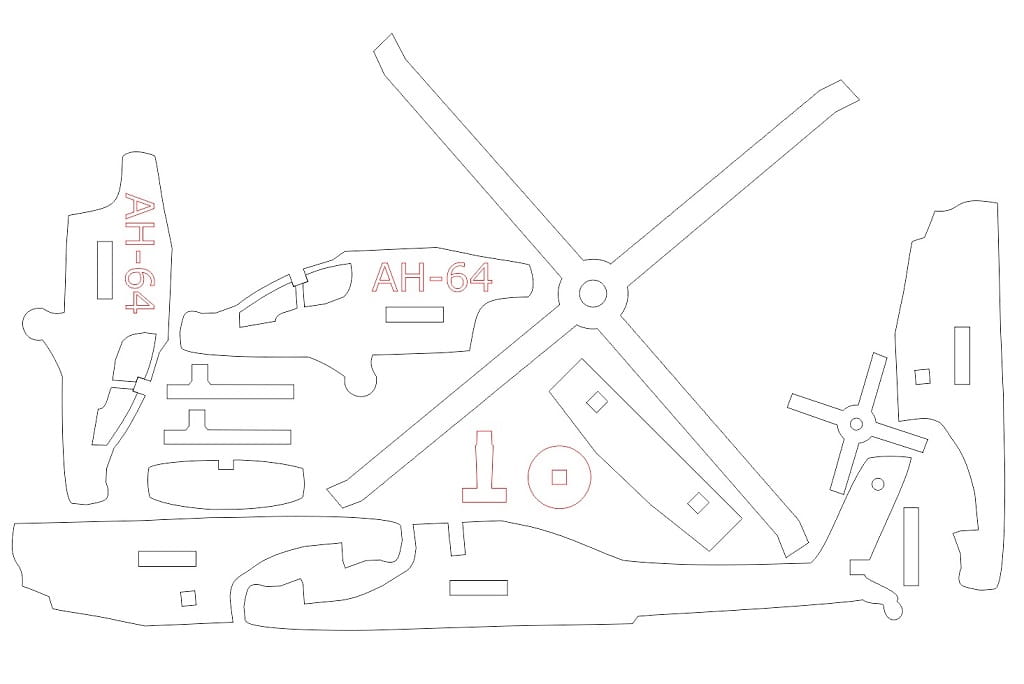Laser Cut AH 64 Apache Attack Helicopter 3D Puzzle