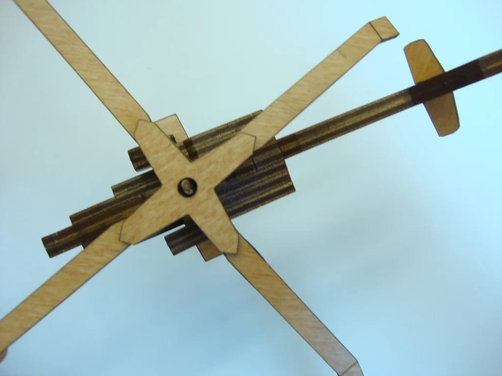 Laser Cut Apache Helicopter 3D Wood Model