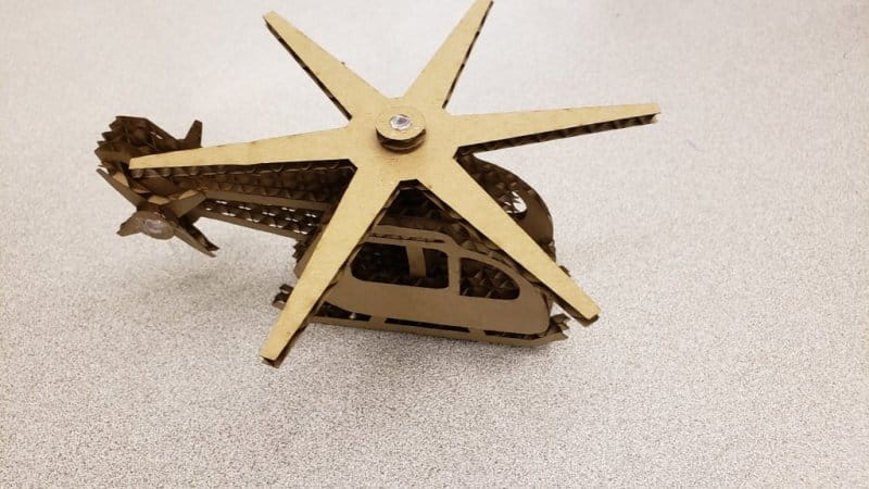 Laser Cut Glowforge Helicopter Cardboard Model