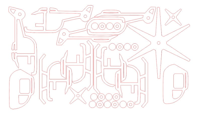 Laser Cut Glowforge Helicopter Cardboard Model