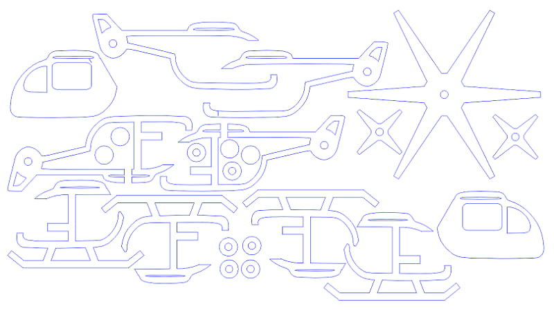 Laser Cut Glowforge Helicopter Cardboard Model