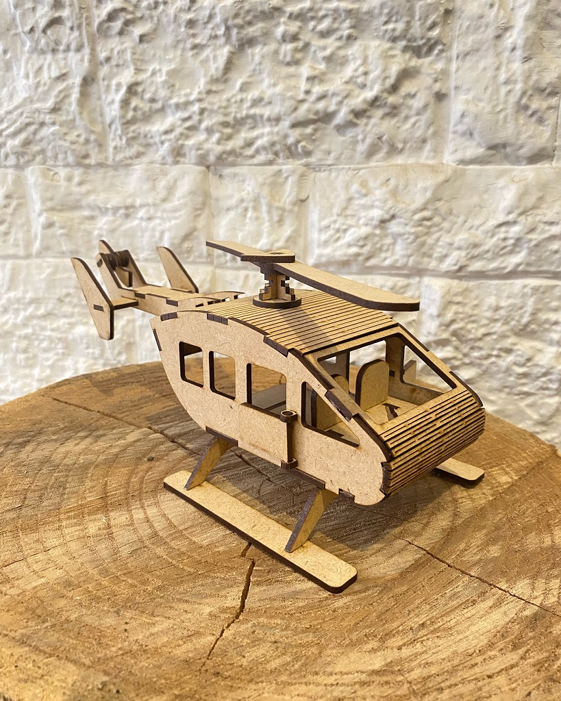 Laser Cut Helicopter Construction Toy Modeling Kit
