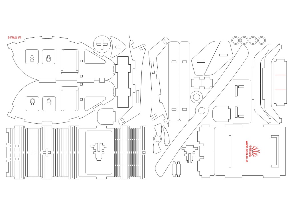 Laser Cut Helicopter Construction Toy Modeling Kit
