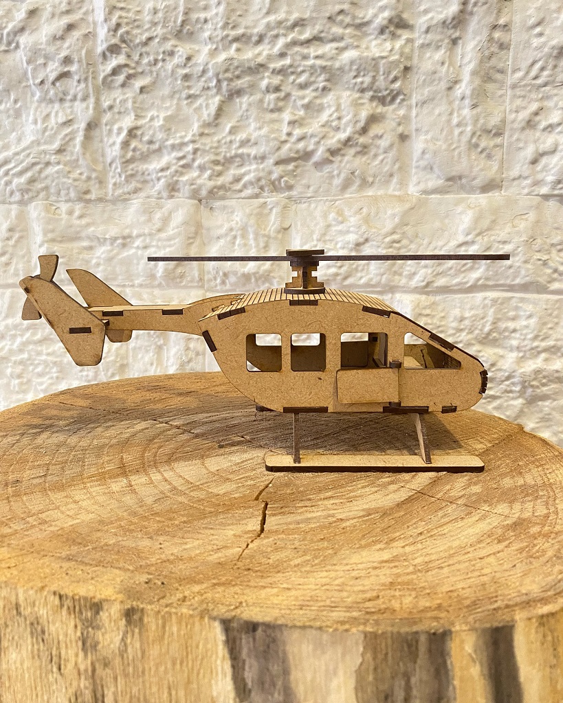 Laser Cut Helicopter Construction Toy Modeling Kit
