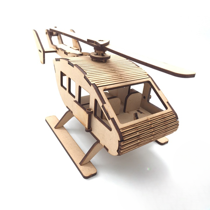 Laser Cut Helicopter Construction Toy Modeling Kit