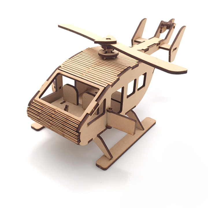 Laser Cut Helicopter Construction Toy Modeling Kit