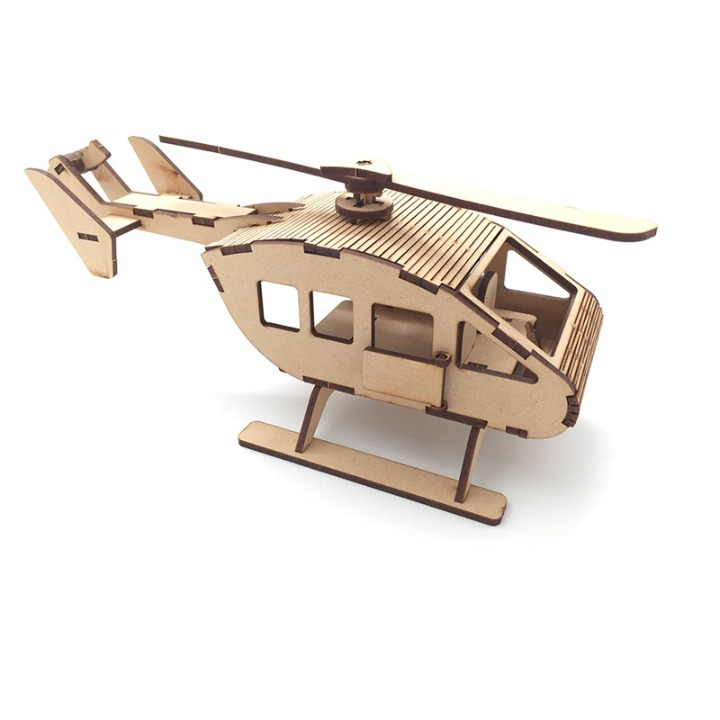 Laser Cut Helicopter Construction Toy Modeling Kit