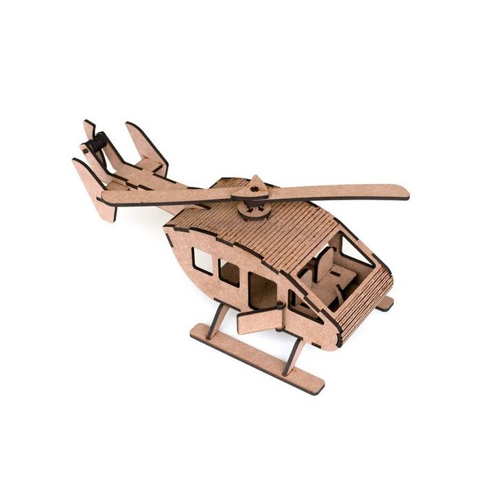 Laser Cut Helicopter Construction Toy Modeling Kit