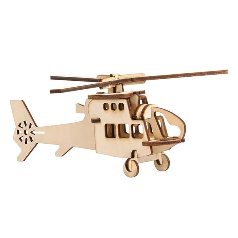 Laser Cut Helicopter Toy 3D Wooden Puzzle