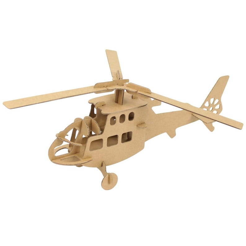 Laser Cut Helicopter Toy 3D Wooden Puzzle