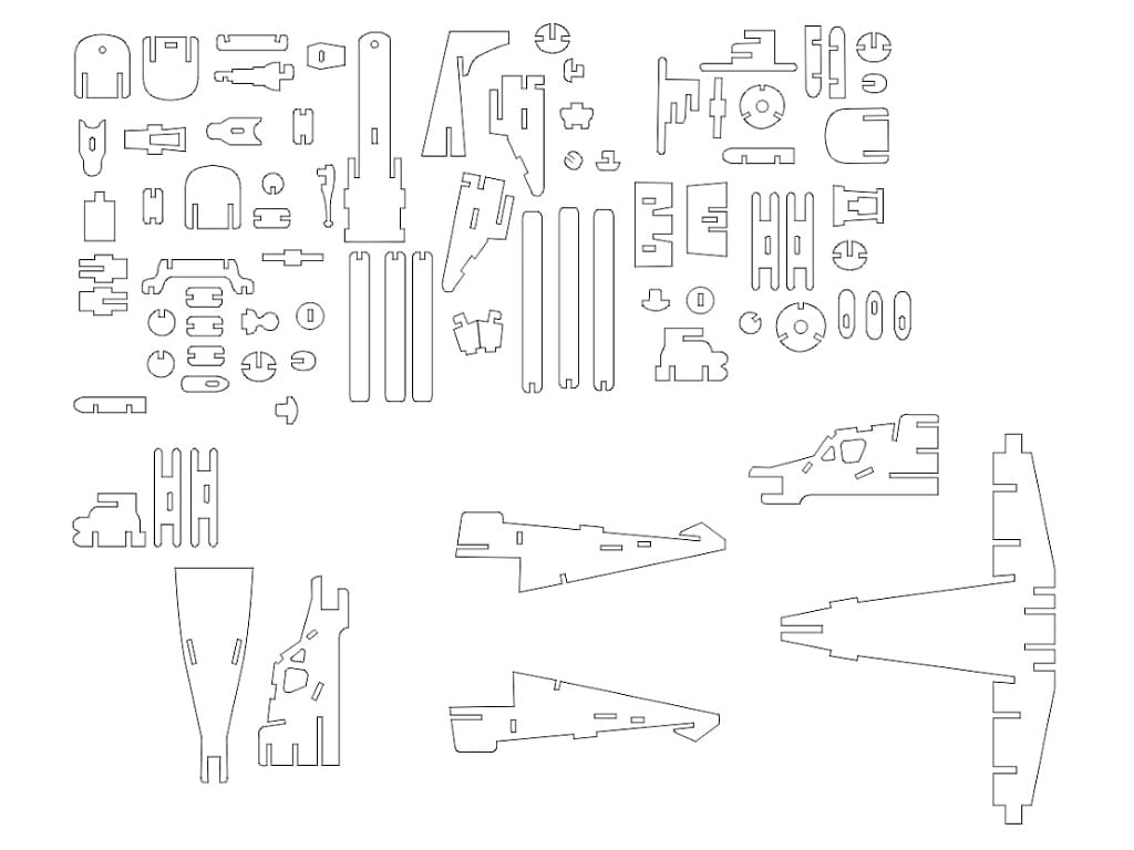 Laser Cut Shark Attack Helicopter 3D Wood Puzzle Model Kit