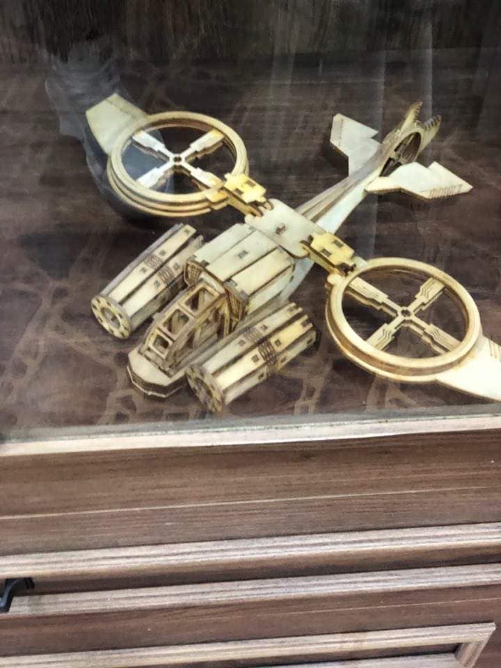 Laser Cut Spaceship Helicopter Toy 3D Puzzle