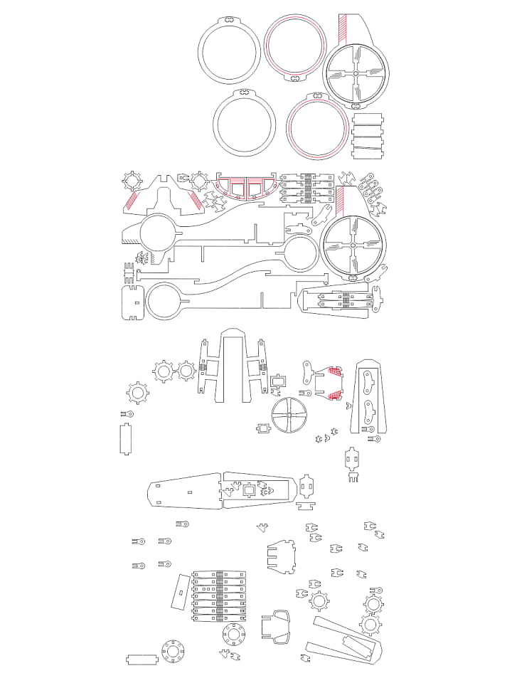 Laser Cut Spaceship Helicopter Toy 3D Puzzle