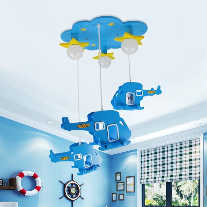 Laser Cut Helicopter Bedroom Ceiling Lamp