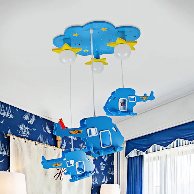Laser Cut Helicopter Bedroom Ceiling Lamp
