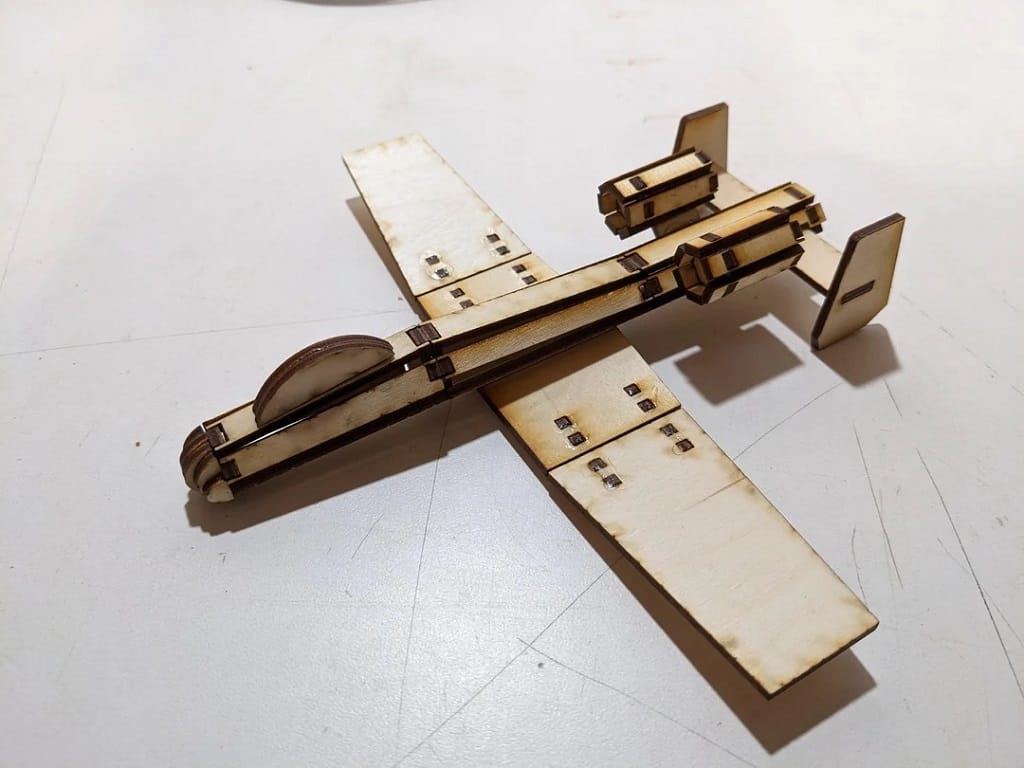 Laser Cut A-10 Warthog Aircraft 3D Puzzle Wood Model