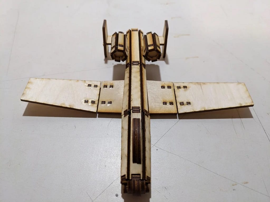 Laser Cut A-10 Warthog Aircraft 3D Puzzle Wood Model
