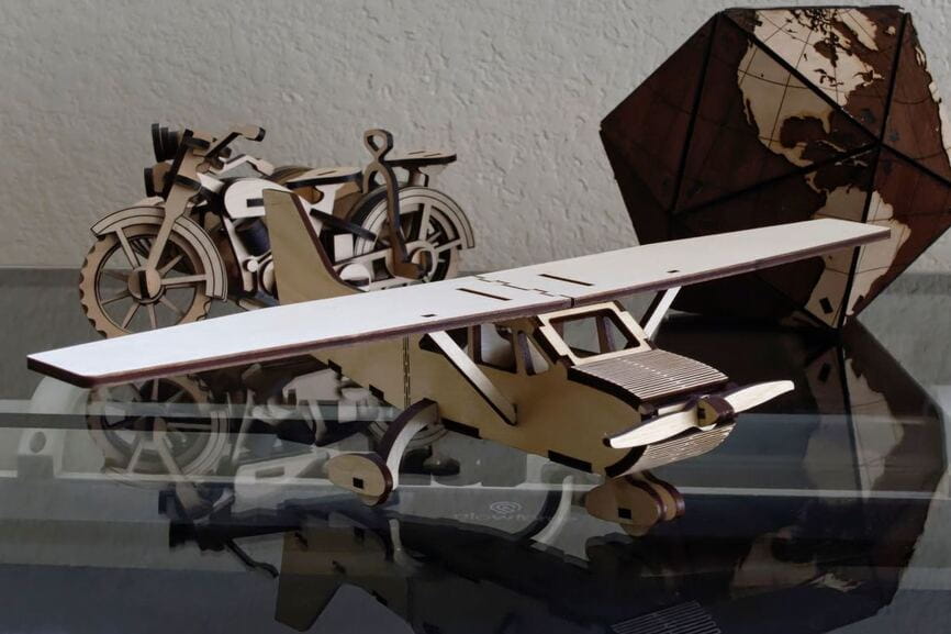 Laser Cut Cessna K-40 Aircraft 3D Puzzle Wood Model