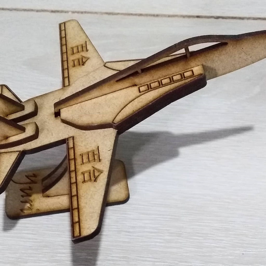Laser Cut F-14 Tomcat Fighter Jet Wood Model for Desk Decor