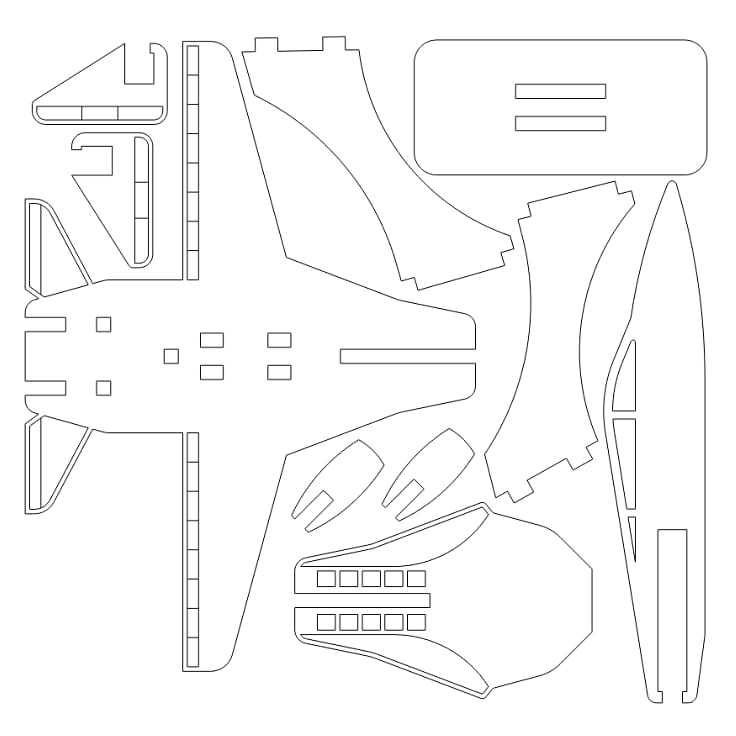 Laser Cut F-14 Tomcat Fighter Jet Wood Model for Desk Decor