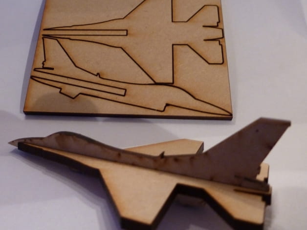 Laser Cut Mini F-16 Fighter Aircraft 3D Puzzle Model Kit