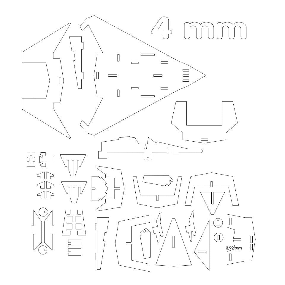 Laser Cut Lockheed F-117 Nighthawk Jet 3D Wood Model