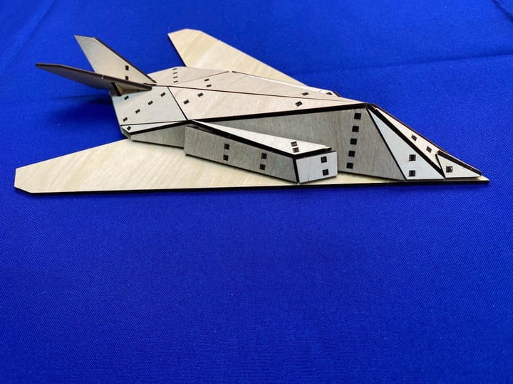 Laser Cut Lockheed F-117 Nighthawk Stealth Attack Aircraft 3D Puzzle