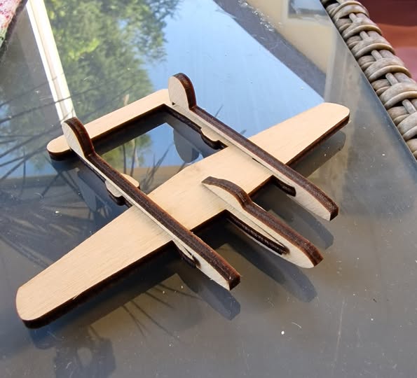 Laser Cut Lockheed P-38 Lightning Fighter Aircraft 3D Puzzle