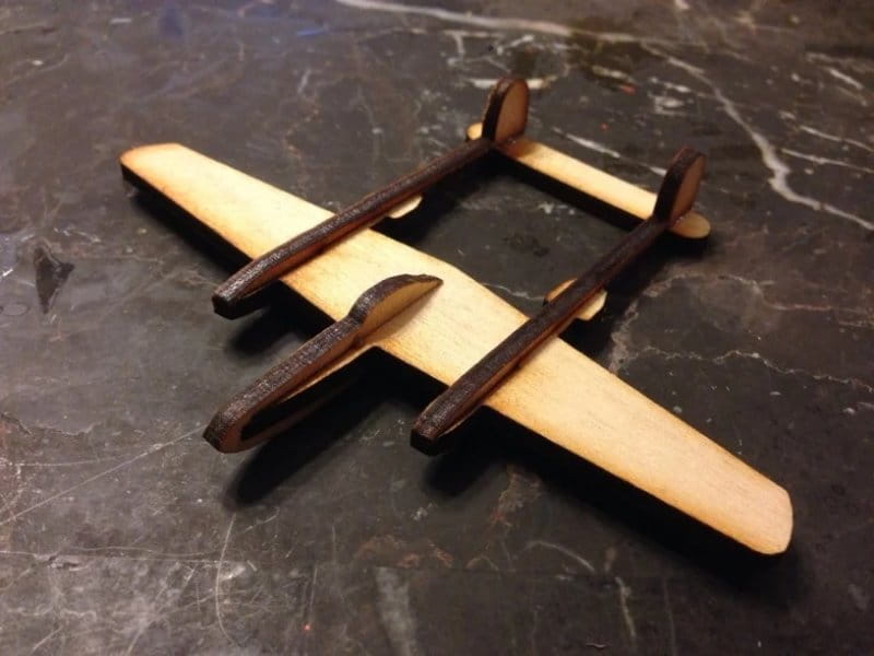 Laser Cut Lockheed P-38 Lightning Fighter Aircraft 3D Puzzle