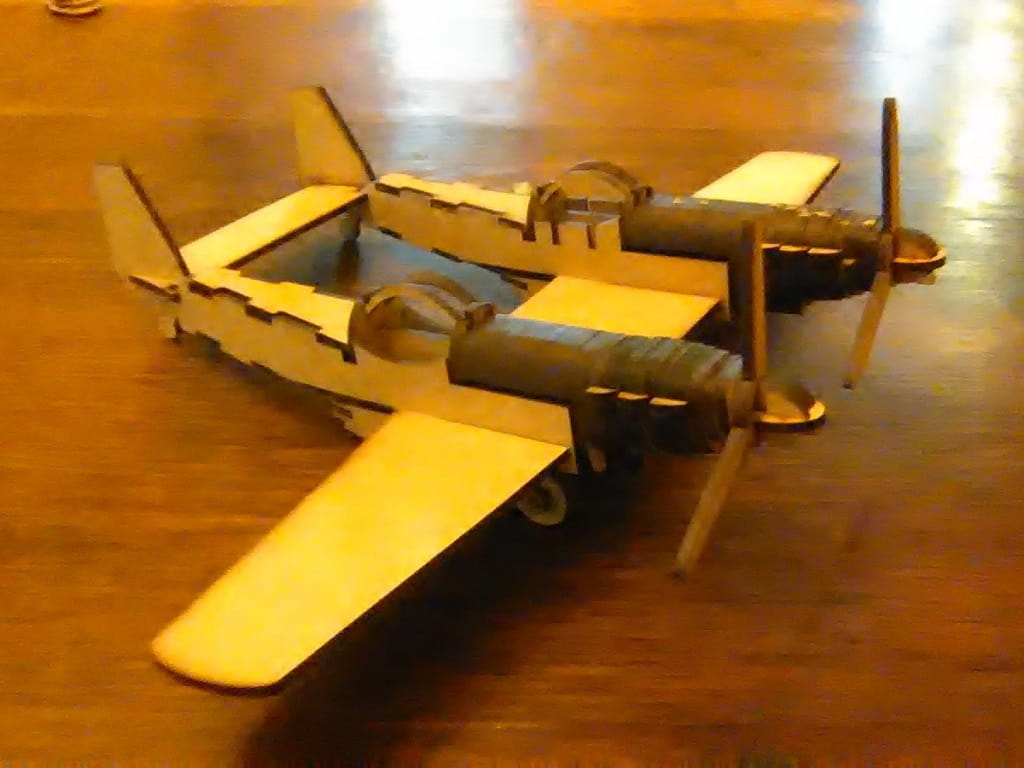 Laser Cut North American F-82 Twin Mustang Aircraft 3D Wood Puzzle