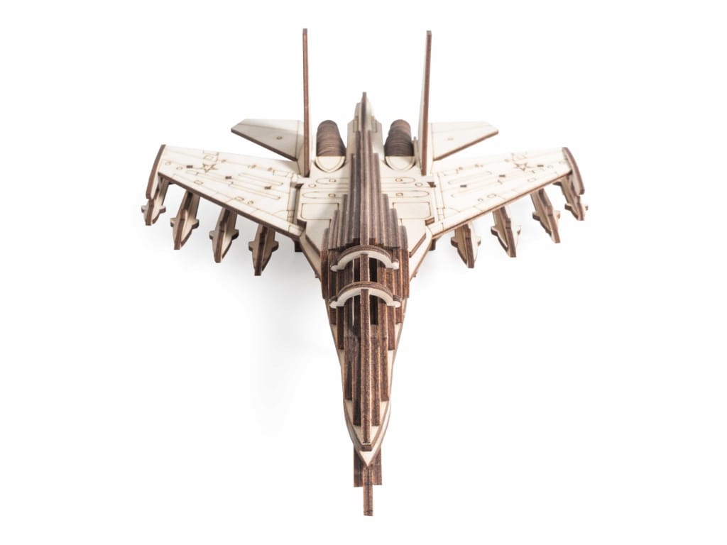 Laser Cut Su-30 Fighter Aircraft 3D Wood Model