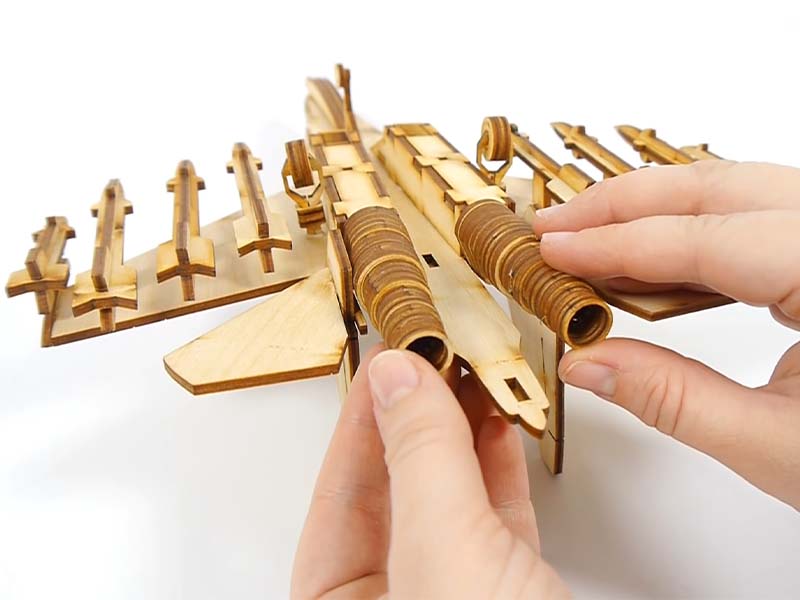 Laser Cut Su-30 Fighter Jet 3D Wood Model