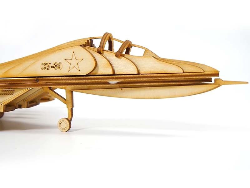 Laser Cut Su-30 Fighter Jet 3D Wood Model