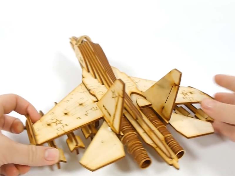 Laser Cut Su-30 Fighter Jet 3D Wood Model