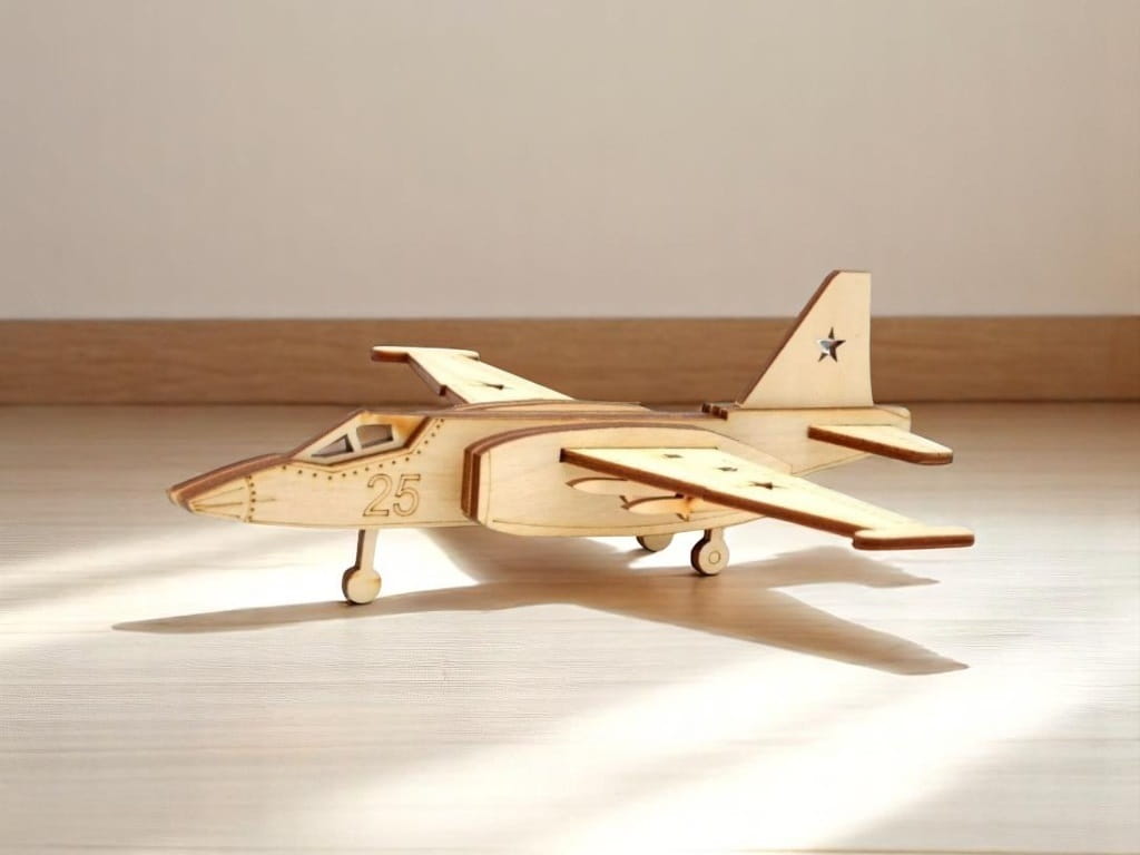 Laser Cut Sukhoi Su-25 Fighter Jet 3D Puzzle