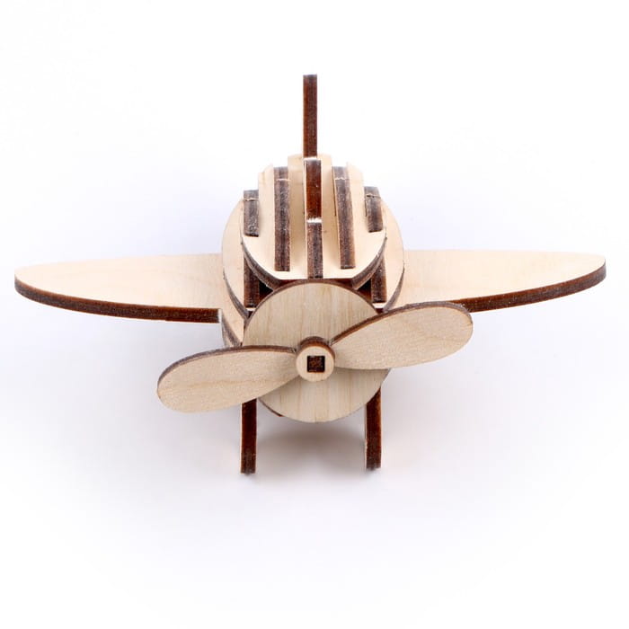 Laser Cut Wooden Toy Airplane 3D Puzzle