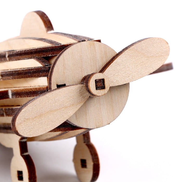 Laser Cut Wooden Toy Airplane 3D Puzzle