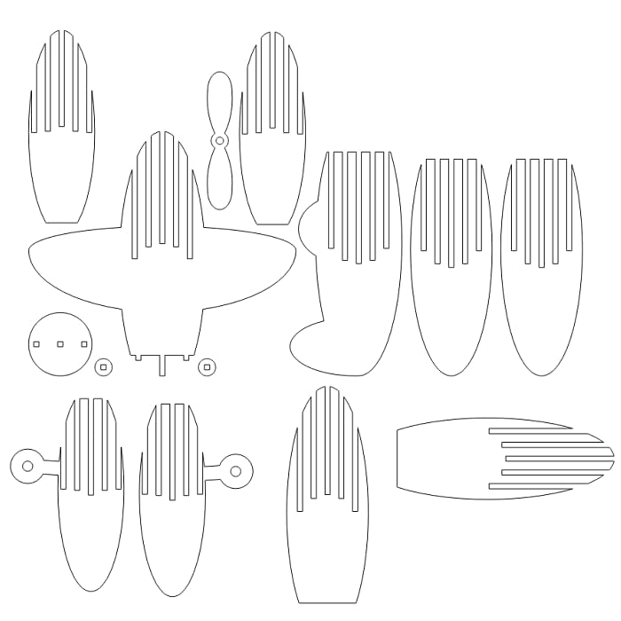 Laser Cut Wooden Toy Airplane 3D Puzzle