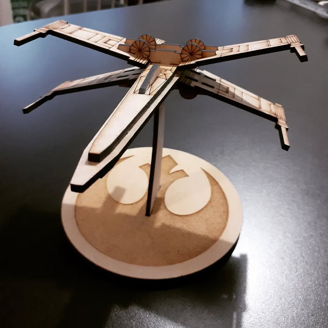 Laser Cut Star Wars X Wing Fictional Spacecraft 3D Puzzle