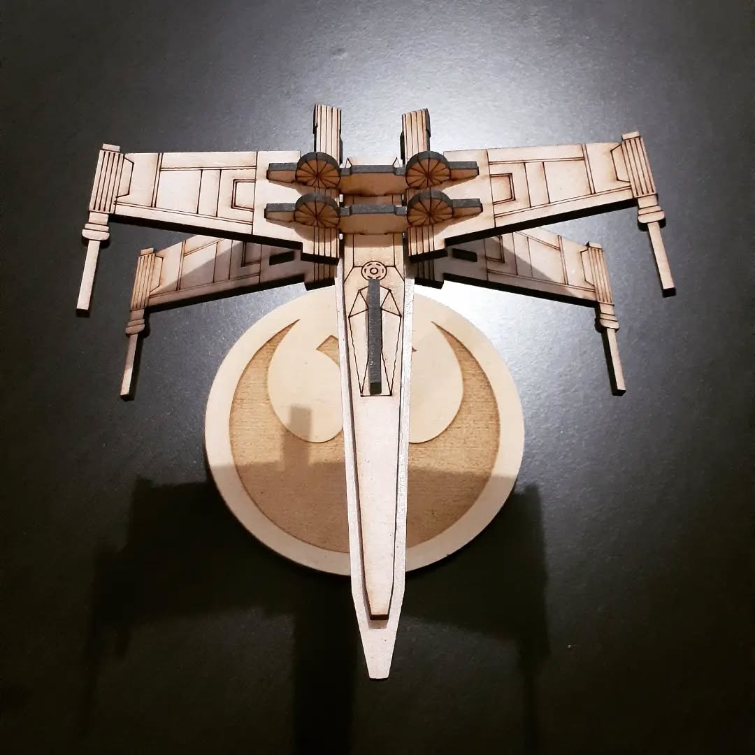 Laser Cut Star Wars X Wing Fictional Spacecraft 3D Puzzle