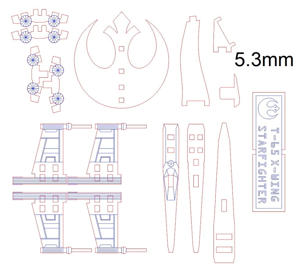 Laser Cut Star Wars X Wing Fighter Toy 3D Puzzle