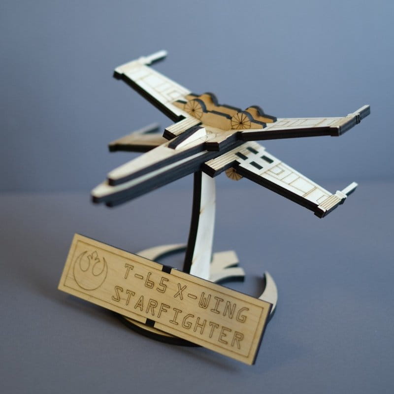 Laser Cut Star Wars X Wing Starfighter 3D Wood Model Kit