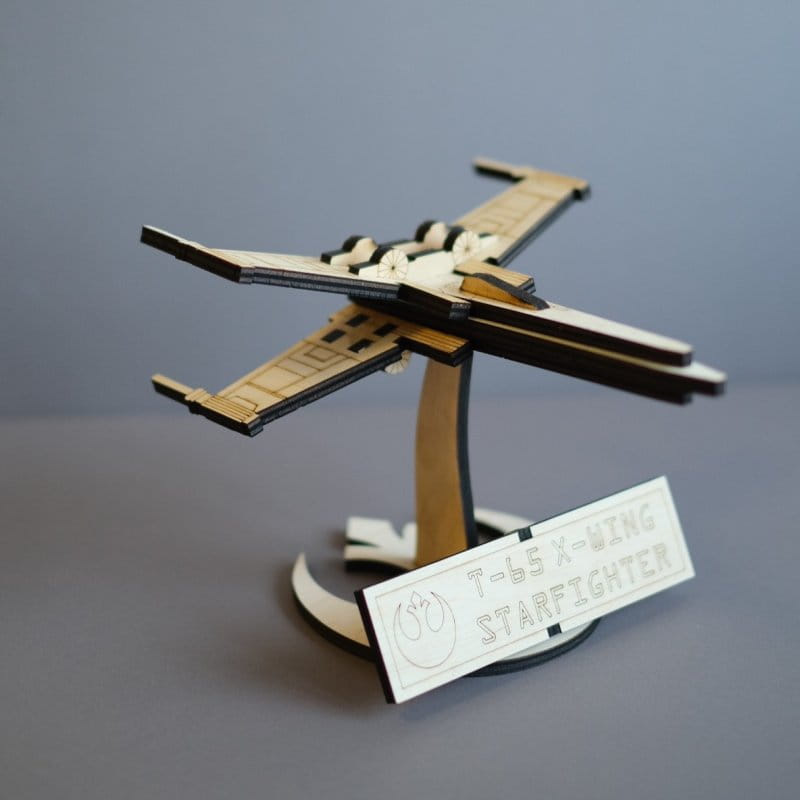 Laser Cut Star Wars X Wing Starfighter 3D Wood Model Kit