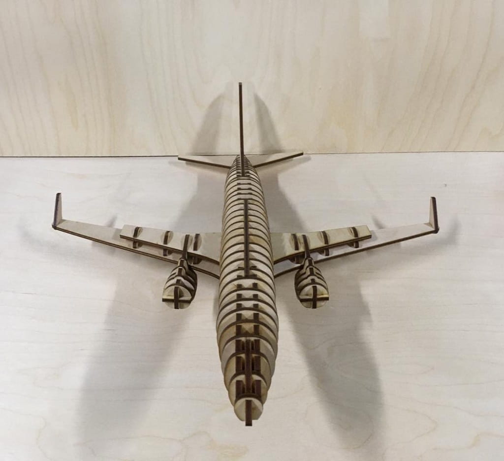 Laser Cut Airplane 3D Wooden Puzzle