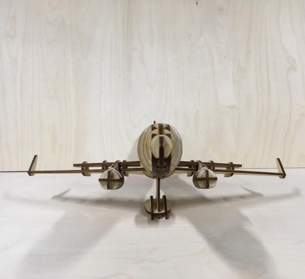 Laser Cut Airplane 3D Wooden Puzzle