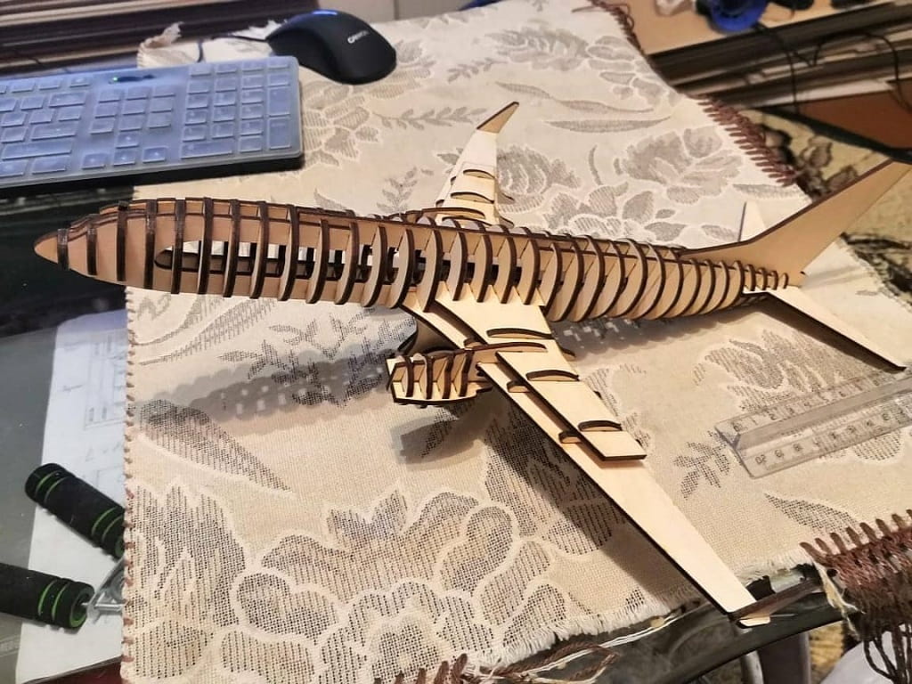 Laser Cut Airplane 3D Wooden Puzzle